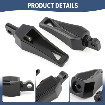 Motorcycle Foot Pegs Phantom Pegs Male Mount Footrest for Harley Dyna Fat Bob Low Rider Touring Road Glide Road King Street Glide Electra Glide Sportster XL 883 Softail Breakout Universal (Black) - color: Black