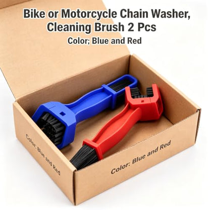 2026 New Bike or Motorcycle Chain Washer, Cleaning Brush 2 Pcs Dirt Bike Accessories (Color, Blue and Red)