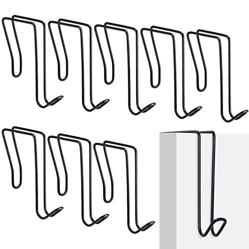 Oudain 8 Pack Wire Cubicle Hooks for Coat Wall Panel Over Cubicle Hanger Accessories for Office Partition Door Picture (Black) - color: Black