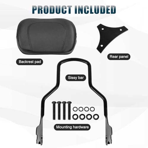 Detachable Passenger Backrest Sissy Bar With Back Rest Pad Compatible With For 1997-2008 Harley Touring Road King Street Glide Road Glide Electra Glide FLHR FLHX FLHT FLTR Sissy Bar Backrest