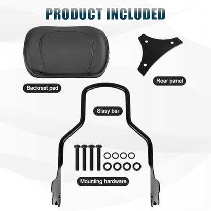 Detachable Passenger Backrest Sissy Bar With Back Rest Pad Compatible With For 1997-2008 Harley Touring Road King Street Glide Road Glide Electra Glide FLHR FLHX FLHT FLTR Sissy Bar Backrest