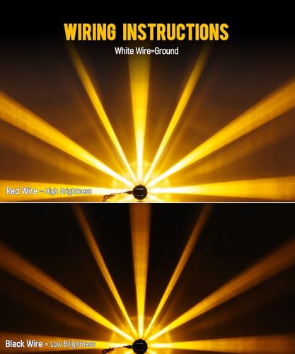 Partsam 1x Glass Watermelon Light Single-Face Amber LED Turn Signal Marker Light, Zinc Alloy Housing Amber Lens Post Mount for Peterbilt Freightliner Semi Truck Trailer, 12V - color: AmberLensAmberLights