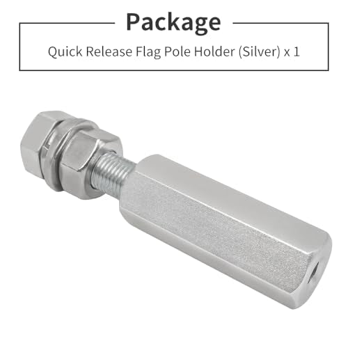 1Pcs 1/4'' Flag Poles Compatible with All ATV UTV Motorcycle Dirt Bike All (Silver) - color: silver