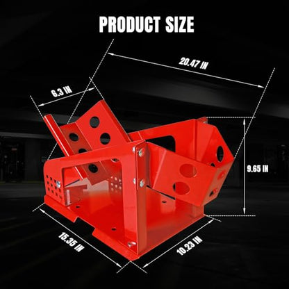 Big RED Motorcycle Wheel Chock, 1800 lbs Capacity Wheel Cradle Holder with 12 Adjustable Holes, for 16"-21" Motorcycles, Dirt Bike - color: RED wheel chock