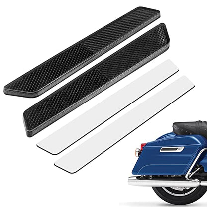 Amazicha Black Reflectors Hard Saddle Bag Latch Cover Reflectors Compatible for Harley Touring Street Glide Electra Glide Road Glide Road King 2014-2024 - color: Black