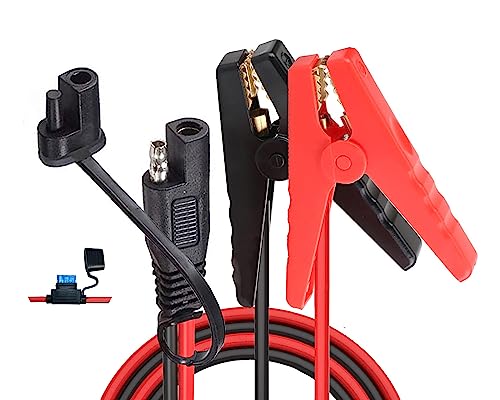 Battery Alligator Clips,10AWG Battery Charger Clamps.SAE Quick Release Adapter to Alligator Clips.Sae to Alligator Clips Extension Charging Cable for Cars Motorcycles.(NEW) - size: 10AWG Battery Alligator Clips NEW