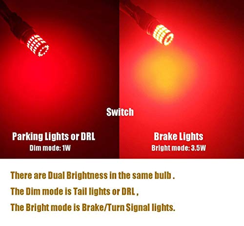 iBrightstar 9-30V Extremely Bright 1157 2057 2357 7528 BAY15D LED Bulbs replacement for Tail Brake Lights, Brilliant Red - color: Brilliant Red, style: 1157