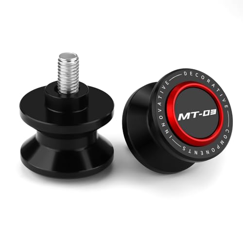 M6 Motorcycle Swingarm Spools Slider Compatible With YAMAHA MT03 2018 2019 2020 2021 2022 2023 2024 2025 | Swing Arm Stand Bobbins Screws MT-03 MT 03 Accessories (red) - color: red