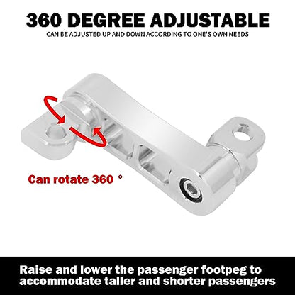 Passenger Footpegs Mount Kit Adjustable Highway Pegs Extension Brackets Male Mount Footpegs Clamp fit For Harley Sportster Dyna Softail Touring Road King Street Glide Road Glide Chrome