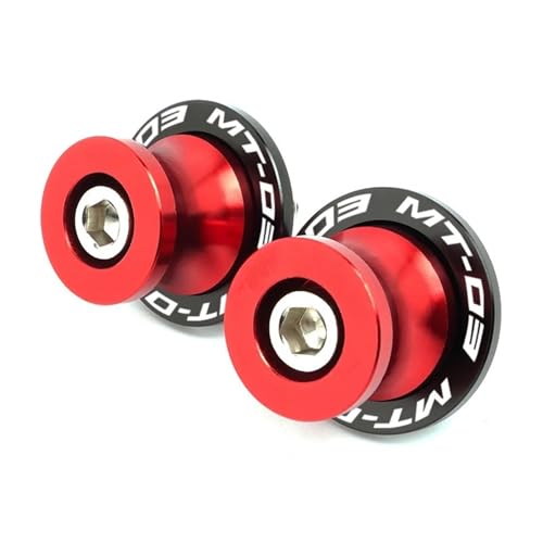 Rear Stand Frame Sliders for Yamaha MT03 MT10 MT-09 2014-2025 Motorcycle Accessories Swingarm Spools Sliders Stand Screws 6MM Swing Arm Bolts(MT03 Red) - color: MT03 Red