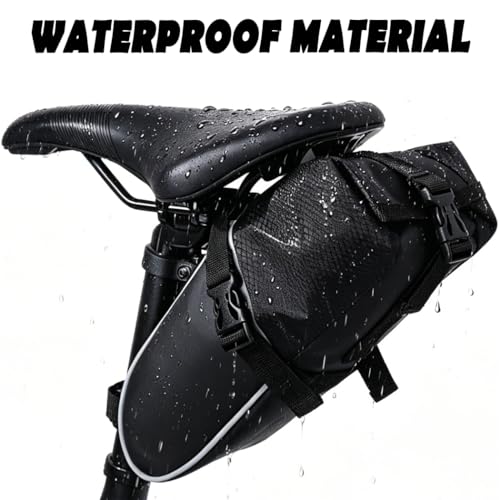 ITSCOOL Bike Saddle Seat Bag Waterproof Bicycle Accessories Under Seat Storage Pouch Reflective Cycling Wedge Pack for Mountain Road Bike MTB