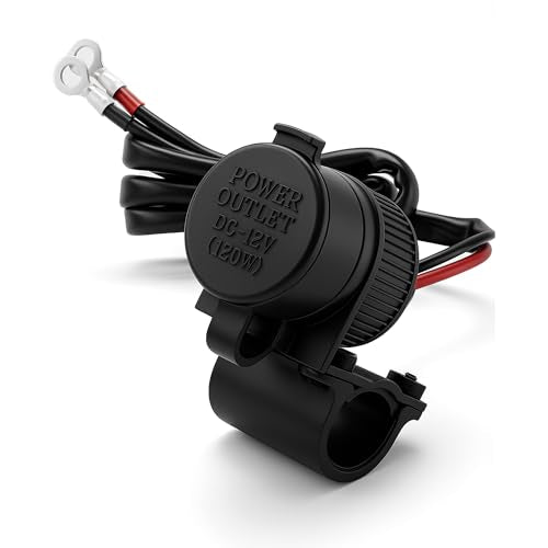 Cliff Top Heavy Duty Waterproof Motorcycle Cigarette Lighter Power Outlet with 3.3A USB Charger for 7/8" to 1" Handlebar 12V Socket for GPS Phone USB Devices - size: Motorcycle Cigarette Socket Power Outlet
