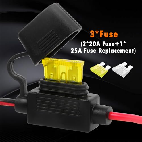 CUZEC 6FT/1.83m 14AWG Ring Terminal To SAE Harness Quick Connect/Disconnect Assembly, 20A Fuse