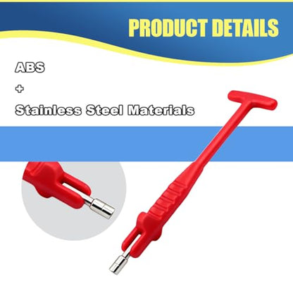 Car Tire Valve Stem Puller/Installer Tool with T Handle, No Scratch Car Valve Stem Remover Extender Adapter Replacement, Universal Car Tire Valve Stem Removal and Installation Repair Tool(Red) - color: Red