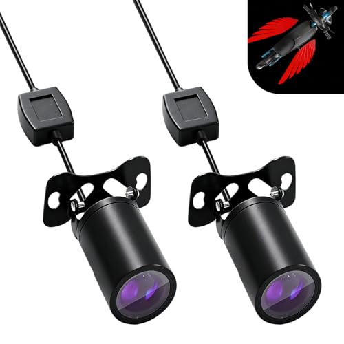 2 PCS Motorcycle Projector Lights, Angel Wing Led Underglow Kit, Night High-Visibility Motorcycle Shadow Light Accessories, Universal for Most Motorcycles (Red) - color: Red