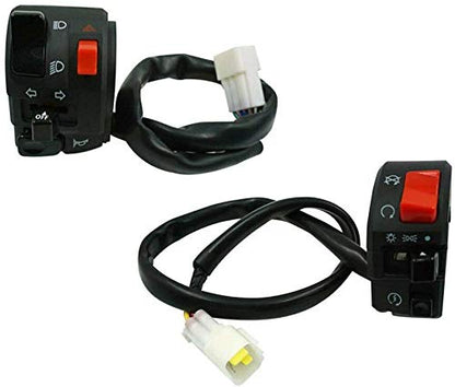 78 inches 22mm Motorcycle Switch, ATV Motorbike Handlebar Left Right Switches for Horn Button Turn Signal Electric Fog Lamp Light Start Kill Warning Light, 1pair