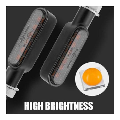 12V Universal Mini Motorcycle Turn Signals 12 LEDs Motorcycle Indicator Light Scooter Signals Running Blinker Turn signal light - color: Black