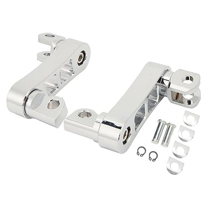 Motorcycle Foot Peg Highway Bracket – 360° Adjustable Aluminum Extension for Touring (Electroplated) - color: Electroplated