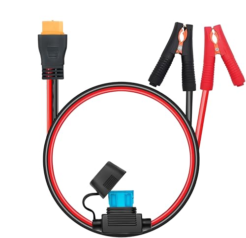10AWG XT60 to Alligator Clips,XT60 to Battery Alligator Clip Cable with Quick Release Adapter to Alligator Clips, XT60 Extension Cord for Cars Motorcycles(2FT) - size: Alligator Clip to XT60