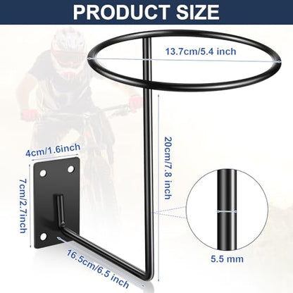 Potchen 6 Pack Helmet Hanger Wall Mount Motorcycle Helmet Rack Metal Ball Holder for Basketball Volleyball Football Multifunctional Display Hook Stand for Cap Hat Wig Riding Jacket Coat