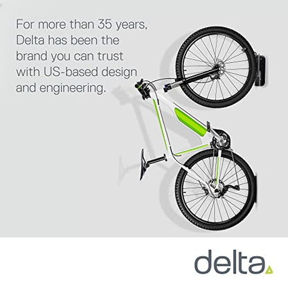 Swivel Bike Wall Mount by Delta Cycle - Garage Bike Rack Swings 90 Degrees For More Floor Space - Bike Wall Hanger With Rear Tire Tray - Vertical Bike Rack Holds Any Bike Up To 40 lbs - size: Standard Tire, style: Swivel Hook with Tray