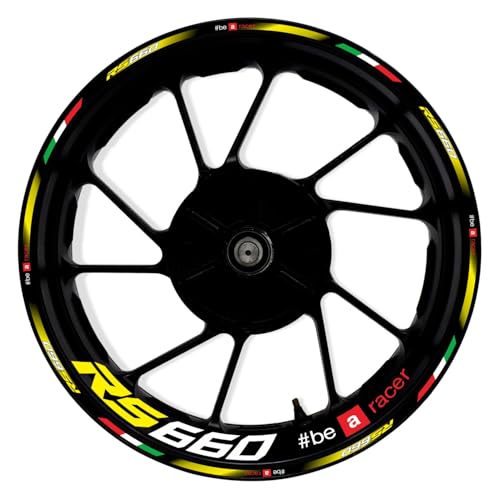 Awonderful 17"Wheel Rim Stickers For Aprilia RS660 2020-2023,Yellow | Reflective Vinyl Wheel Stripe Kit. Waterproof, Self-Adhesive Decals, Decorate Motorcycle Wheel Rims, Easy to Paste - color: Yellow