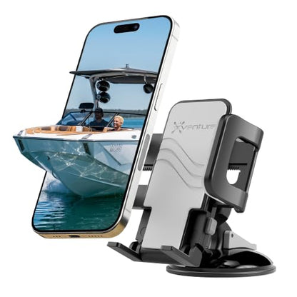 Bracketron Griplox Waterproof Phone Mount for Boats – Marine Suction Cup Holder with Sealed Case, Secure Boat/Kayak/Jet Ski Phone Holder, Fits Smartphones up to 6.75"