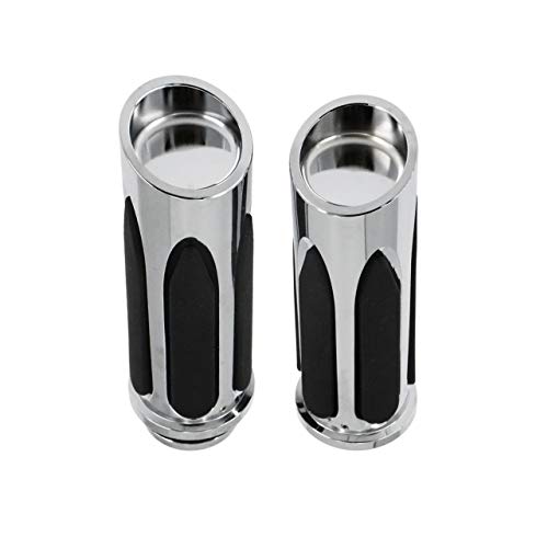 1" Electronic Throttle Defiance Handlebar Grips 25mm Hand Grips Fit for Harley Touring Street Glide Road King Road Glide Electra Glide - color: #5 Chrome