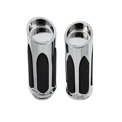 1" Electronic Throttle Defiance Handlebar Grips 25mm Hand Grips Fit for Harley Touring Street Glide Road King Road Glide Electra Glide - color: #5 Chrome