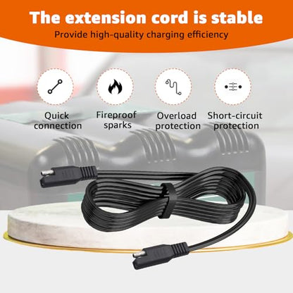 12Ft SAE Cable Replacement for Battery Tender Extension Cable - Compatible with Battery Tender Chargers Quick Connect Plugs for Motorcycles, Cars, ATVs, and More (081-0148-12)（1PC - size: 1