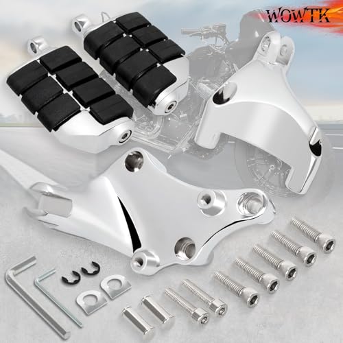 Rear Passenger Footpegs Foot Rests Pedal Mount Fits for Harley Sportster 883 1200 2014-2022,Chrome - color: Chrome For Lion Paw Style