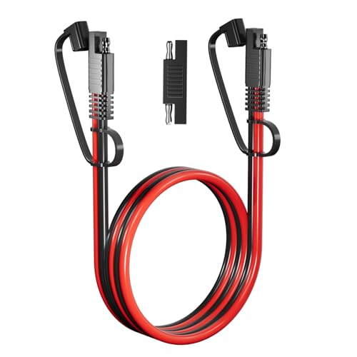 BERLAT 16AWG SAE Extension Cord - 20FT DC Power Automotive Extension Cable for Solar Panels, Cars, RVs, Trucks, Boats - Includes 1 SAE Polarity Reverse Adapter - size: 20FT