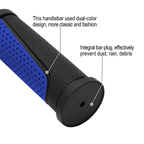 TOPCABIN Bike Handlebar Grips,Short Mini Bicycle Handlebar Grips Two-Color Rubber Bike Grips Fit Many Standard Bikes 2PCS 90MM Length - color: Black + Navy Blue - 90mm