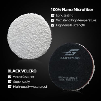 3 Inch Microfiber Cutting Pads – 2 Pack High-Cut Buffing Pads for Paint Correction & Swirl Removal – Heavy Duty Polishing Pads for Spot Repair – DA/Rotary Compatible - size: 3 Inch