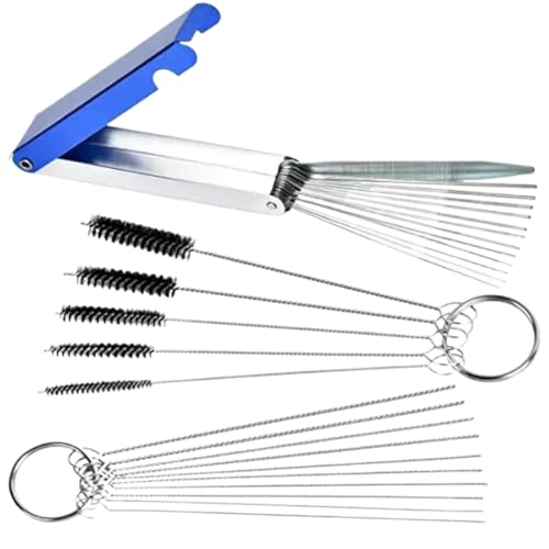 Hot Brushes Cleaner Tools For Carburetor Carbon Jet Remove Cleaning Needles Compatible With Automobile Motorcycle ATV Welder Chainsaw(Kit) - color: Kit