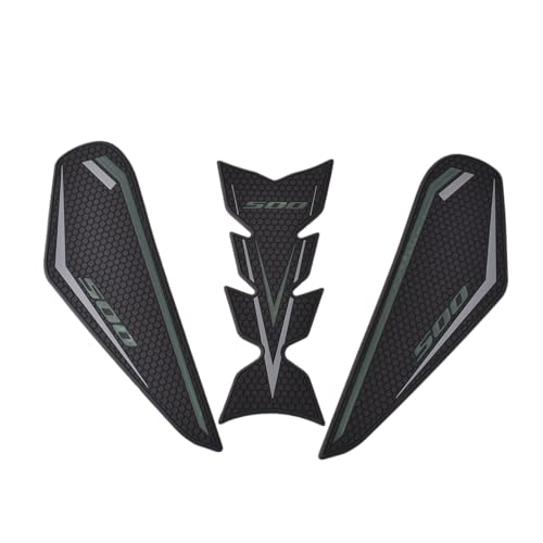 Motorcycle Side Fuel Tank pad Traction Pad Gas Knee Grip Protective Sticker Tankpad Protector fit for Ka&wa&sa&ki NINJA500/Z500 NINJA 500/Z 500 2024 2025 (Grey) - color: Grey