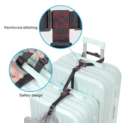 Vigorport Luggage Straps, Metal Luggage Connector Straps for Suitcases Add A Bag and Connect Your 2 Suitcases Together Adjustable Attachment Accessories Belts (0.75" Width Small Size) - size: Small-Metal Buckle