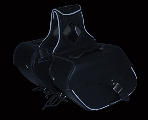 Medium Black Pac Throw Over Slant Motorcycle Saddlebags