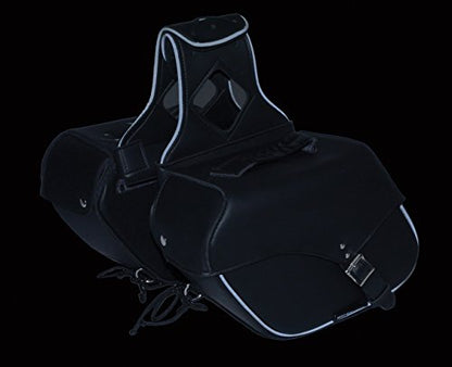 Medium Black Pac Throw Over Slant Motorcycle Saddlebags