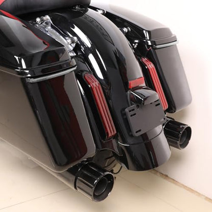 TCT-MOTORPARTS Hard Saddlebags w/Saddle bag LED Turn Signal Light Fit For Harley Touring 2014-2025 Electra Road Street Glide - color: Standard Vivid Black w/Light #1