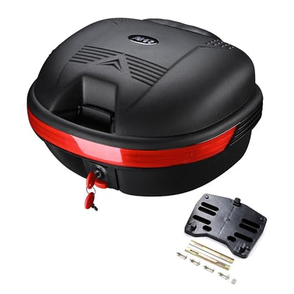 Motorcycle Trunk 30L Motorcycle Top Case Tour Tail Box Lockable Storage Carrier Case for Helmet Luggage Black (30L Black) - size: 30L
