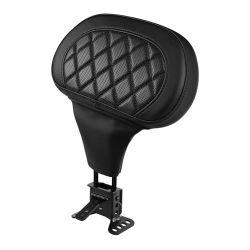 C.C. RIDER Driver Rider Backrest - Pad Diamond 2-Up One-Piece Sissy Bar fit for Harley Touring Road King FLHR Street Glide FLHX Road Glide FLTRX 2009-2023 - color: 04# Black Rider Backrest
