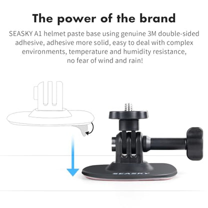 SEASKY A1 Flexible Adhesive Helmet Mount Genuine 3M for GoPro Hero13/12/11/10/9/8 DJI Action 5 Pro 4 3 2 OSMO360 Insta360 X5 X4 X3 Ace Pro 2 Sports Camera Accessories Flat Curved Surfaces