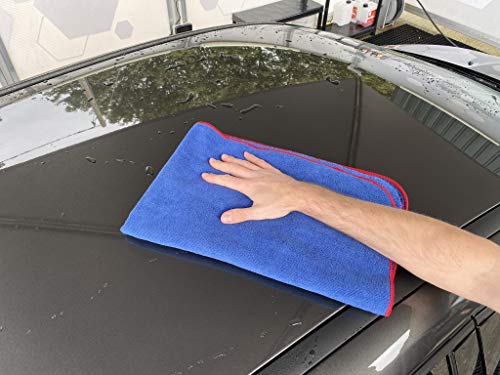 Gtechniq MF2 Microfiber Drying Towel 450GSM 23.6"x35.4" | Ultra Soft, Super Absorbent, Short Pile Wicks Away Water, Reduces Marring and Gloss Loss, Machine Washable - size: 60X90cm