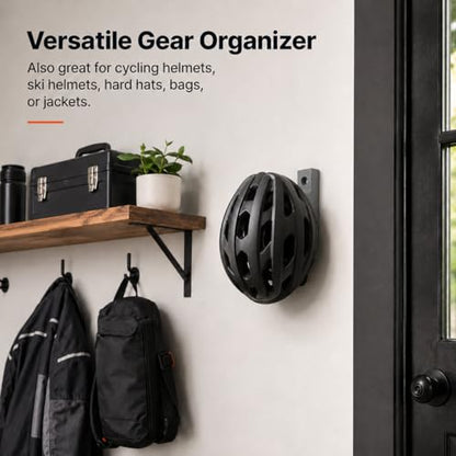 Motorcycle Helmet Hanger Wall Mount – Heavy Duty Screw-in Hook for Riding Gear | Space-Saving Vertical Storage Rack | Keeps Garage and Entryway Organized | Fits Full Face
