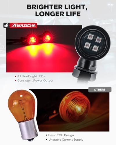 Mini Led Turn Signals Motorcycle Blinkers 4LEDs Front Rear Turn Signals universal bullet signal lights Fit for Honda Yamaha Suzuki Kawasaki Harley Chopper Bobber,4pcs