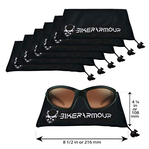Bikerarmour Goggle Sunglass Microfiber Case Bag Pouch 8.5" x 4.25" to clean & store Eyewear - color: 6
