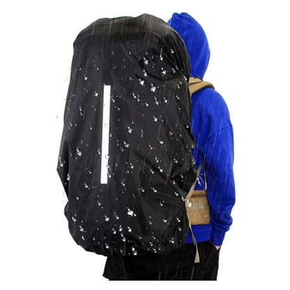 Backpack Rain Cover Outdoor Reflective Waterproof Backpack Rain Cover Night Bike Safety Light Raincover Bag Hiking Mountaineering Dust - color: Orange 60L