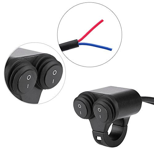 Universal 22mm Motorcycle Handlebar Switch,Handlebar Brake Fog Lights Horn Dual Control Button Switch (B) - color: B