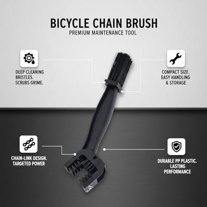 Bicycle and Motorcycle Chain Cleaning Brush - Durable PP Plastic Tool for Road, Mountain Bikes & Motorcycles - Compact Maintenance Accessory